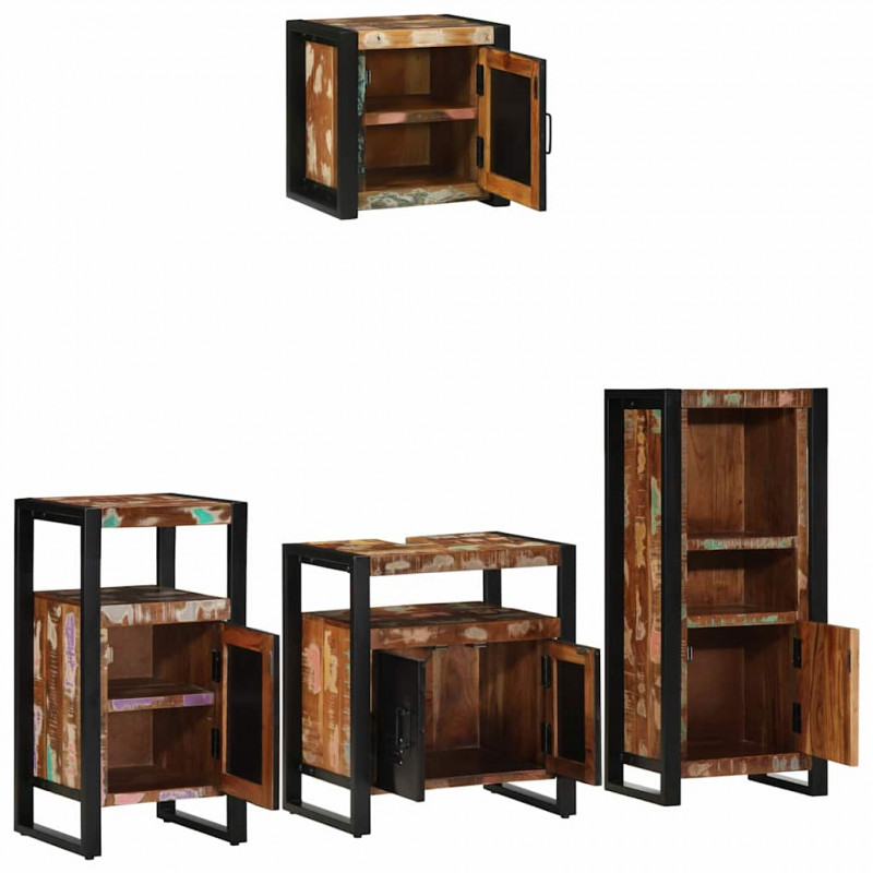 Zestaw mebli łazienkowych 4 pcs Lite Drewno Recyklingowe
