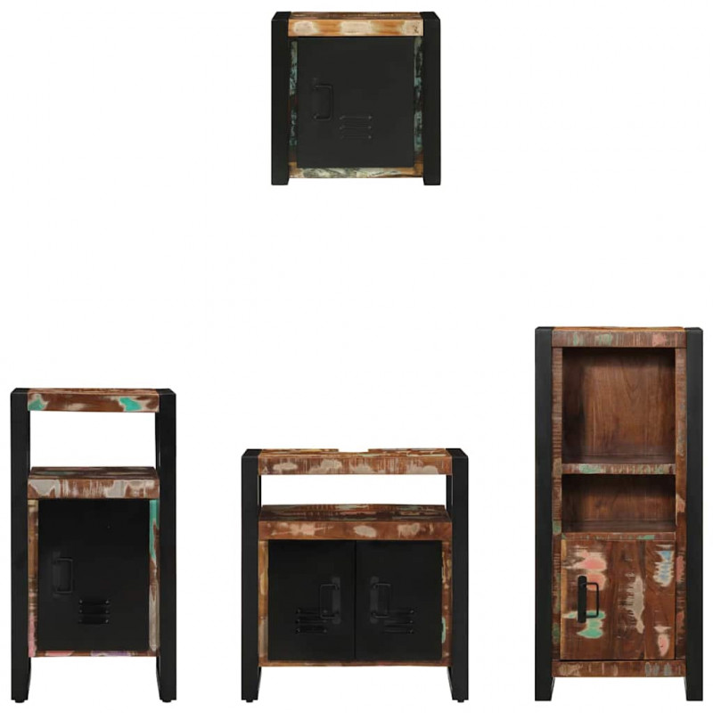 Zestaw mebli łazienkowych 4 pcs Lite Drewno Recyklingowe