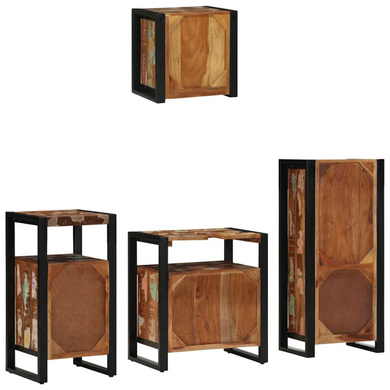 Zestaw mebli łazienkowych 4 pcs Lite Drewno Recyklingowe
