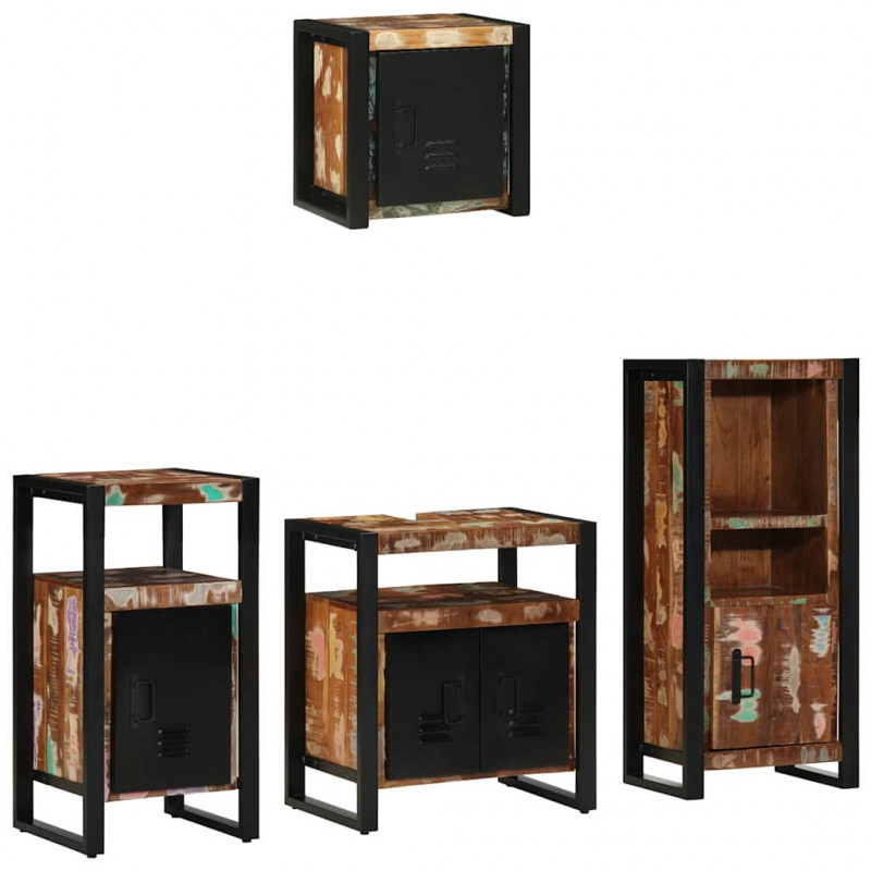 Zestaw mebli łazienkowych 4 pcs Lite Drewno Recyklingowe