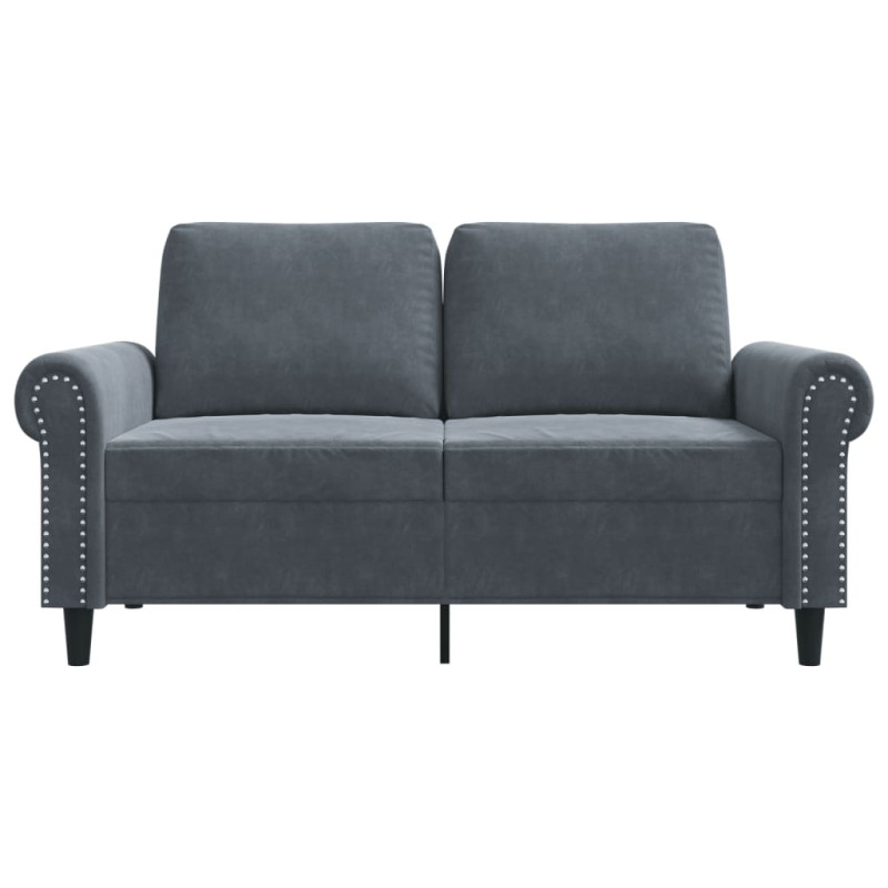 Sofa 2-osobowa, ciemnoszary, 120 cm, tapicerowana aksamitem