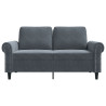 Sofa 2-osobowa, ciemnoszary, 120 cm, tapicerowana aksamitem