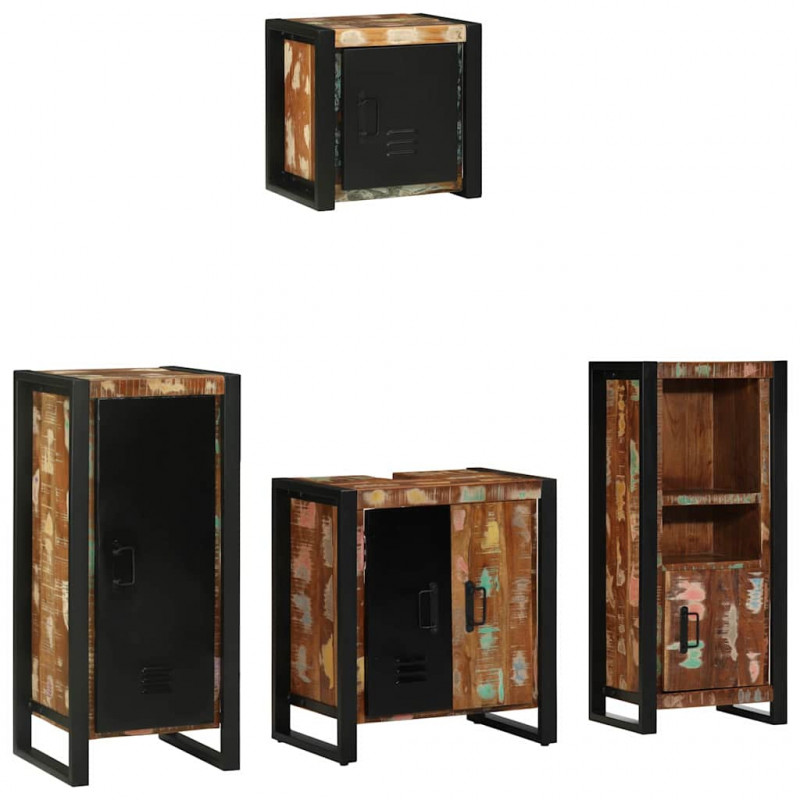 Zestaw mebli łazienkowych 4 pcs Lite Drewno Recyklingowe