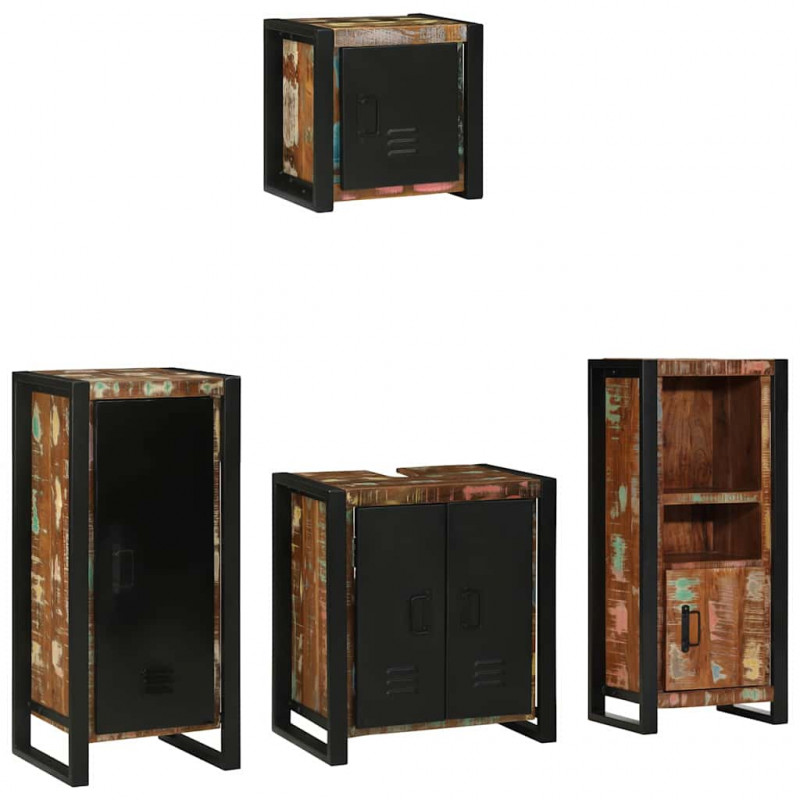 Zestaw mebli łazienkowych 4 pcs Lite Drewno Recyklingowe