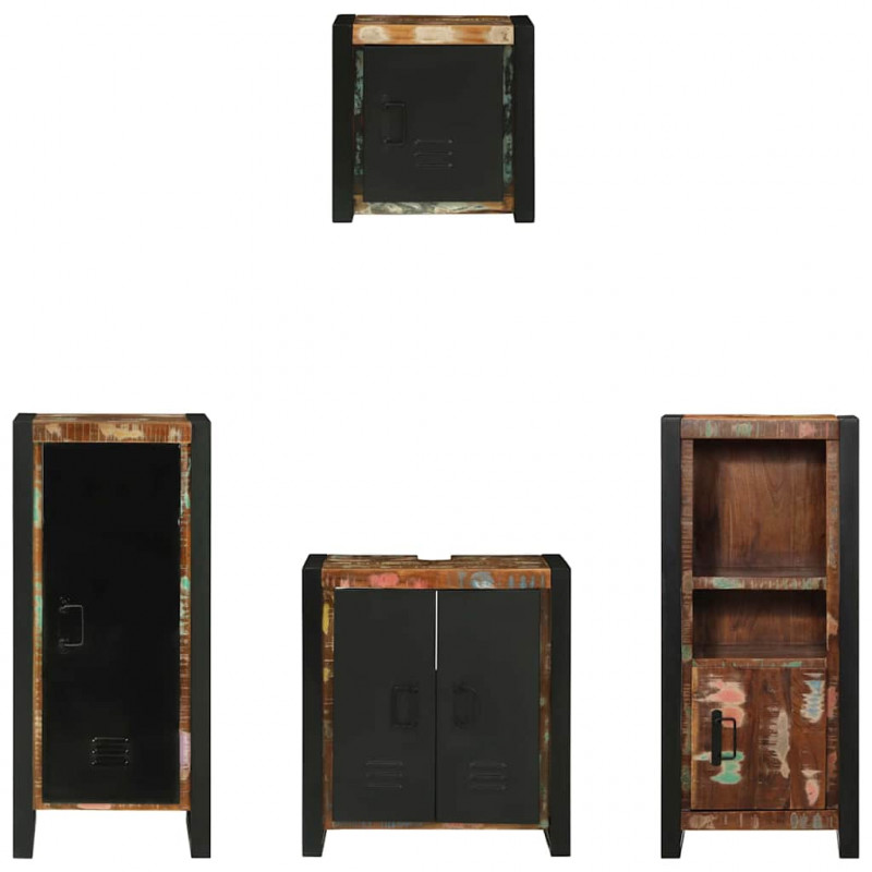 Zestaw mebli łazienkowych 4 pcs Lite Drewno Recyklingowe