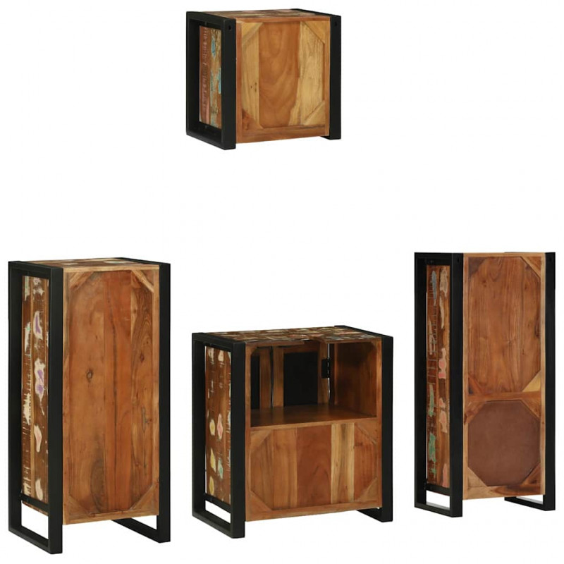 Zestaw mebli łazienkowych 4 pcs Lite Drewno Recyklingowe