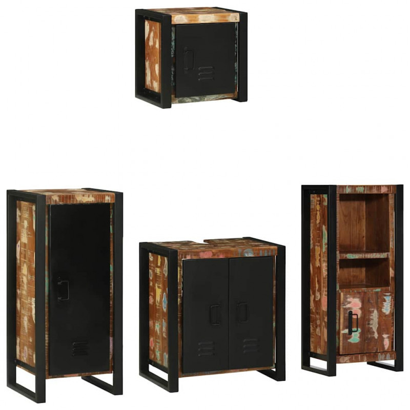 Zestaw mebli łazienkowych 4 pcs Lite Drewno Recyklingowe