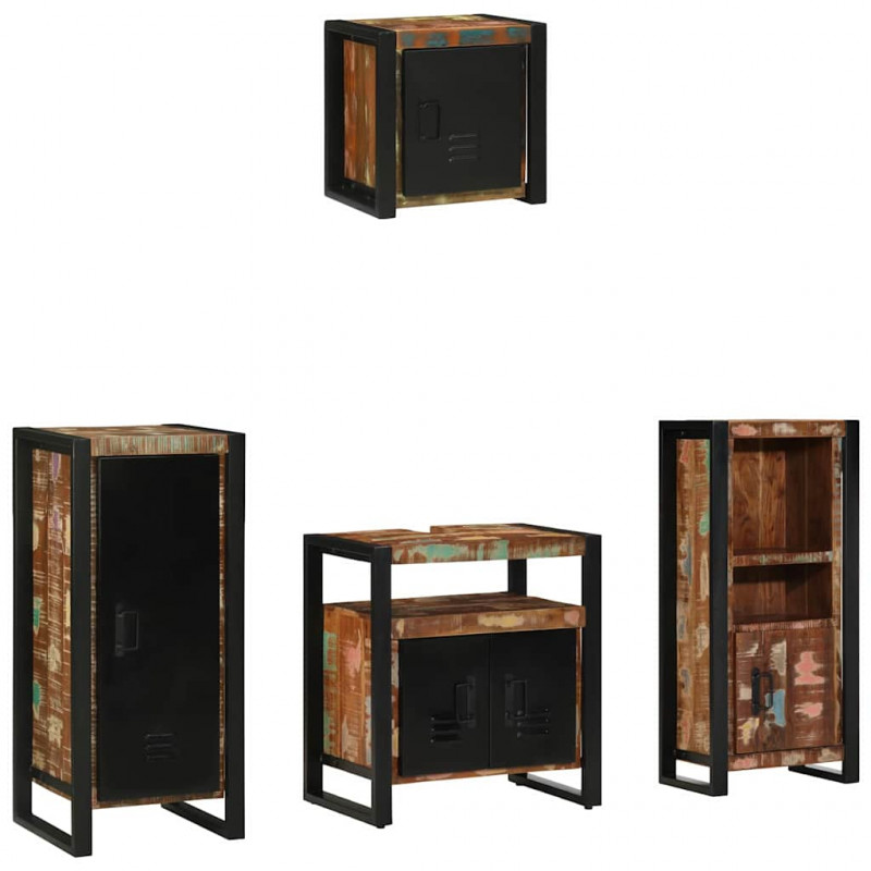 Zestaw mebli łazienkowych 4 pcs Lite Drewno Recyklingowe
