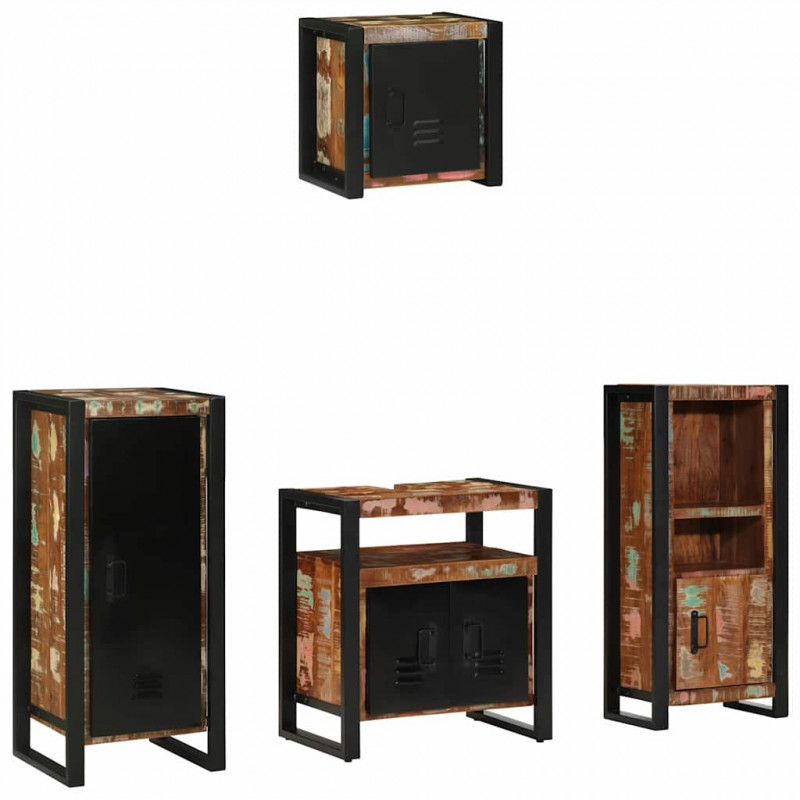Zestaw mebli łazienkowych 4 pcs Lite Drewno Recyklingowe