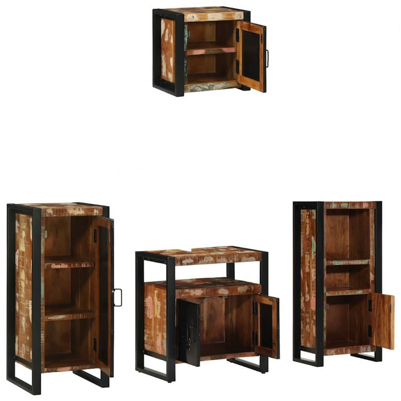 Zestaw mebli łazienkowych 4 pcs Lite Drewno Recyklingowe