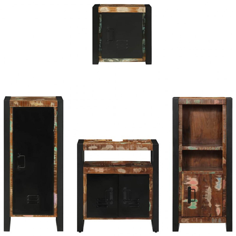 Zestaw mebli łazienkowych 4 pcs Lite Drewno Recyklingowe