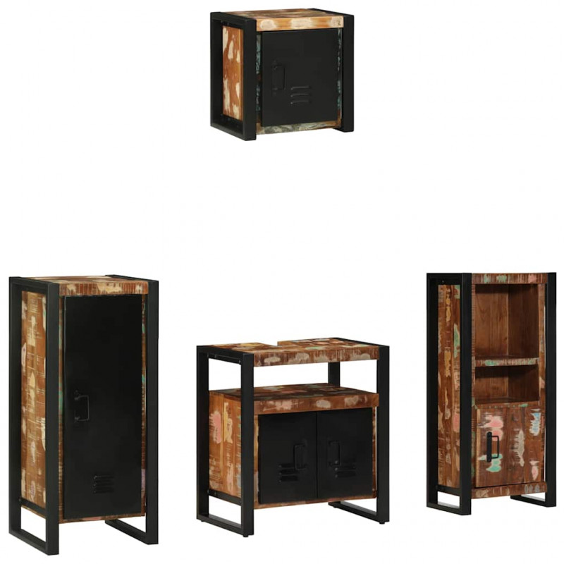 Zestaw mebli łazienkowych 4 pcs Lite Drewno Recyklingowe