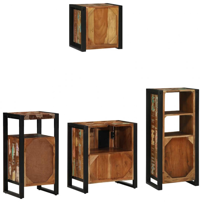 Zestaw mebli łazienkowych 4 pcs Lite Drewno Recyklingowe