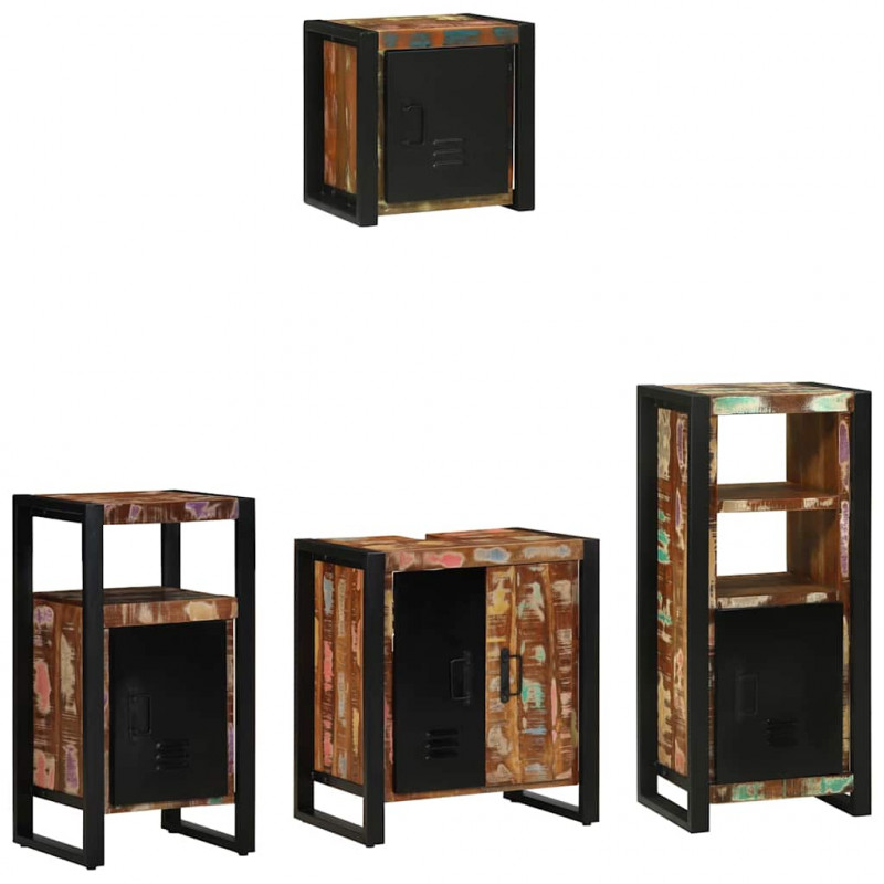Zestaw mebli łazienkowych 4 pcs Lite Drewno Recyklingowe