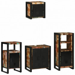 Zestaw mebli łazienkowych 4 pcs Lite Drewno Recyklingowe