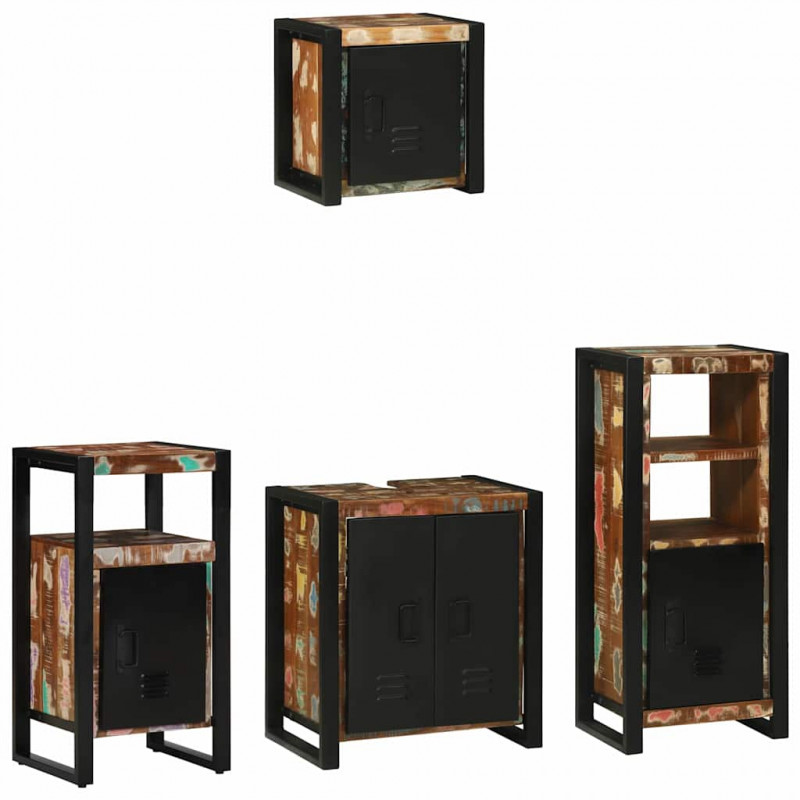 Zestaw mebli łazienkowych 4 pcs Lite Drewno Recyklingowe