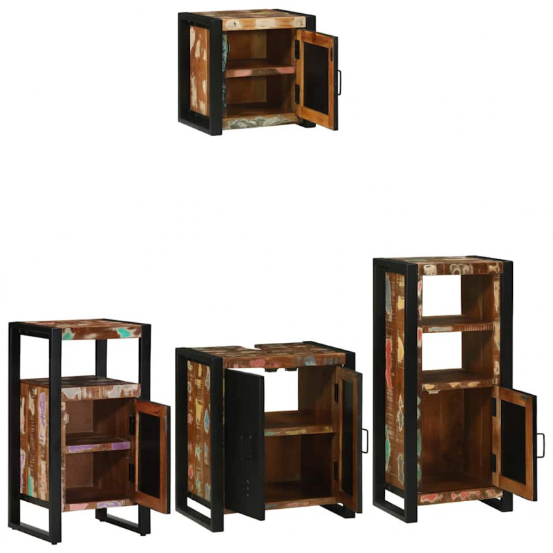 Zestaw mebli łazienkowych 4 pcs Lite Drewno Recyklingowe