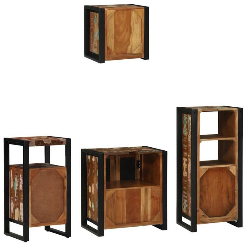 Zestaw mebli łazienkowych 4 pcs Lite Drewno Recyklingowe