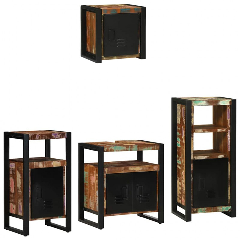 Zestaw mebli łazienkowych 4 pcs Lite Drewno Recyklingowe