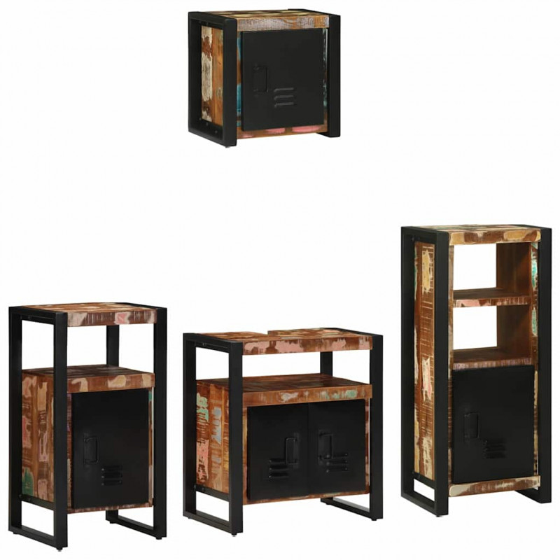Zestaw mebli łazienkowych 4 pcs Lite Drewno Recyklingowe