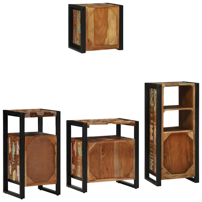 Zestaw mebli łazienkowych 4 pcs Lite Drewno Recyklingowe