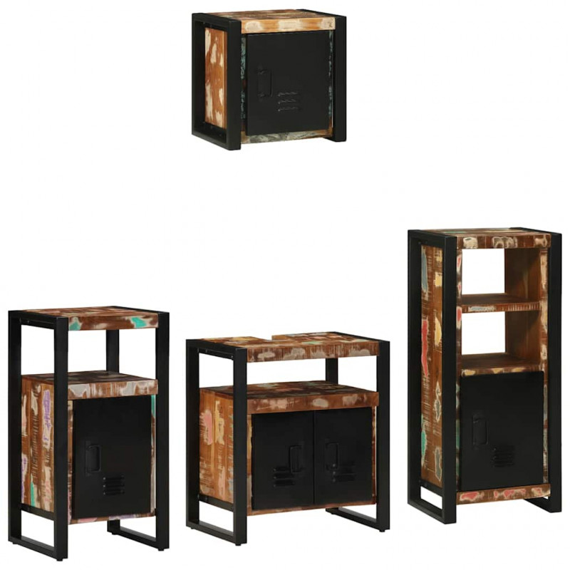 Zestaw mebli łazienkowych 4 pcs Lite Drewno Recyklingowe