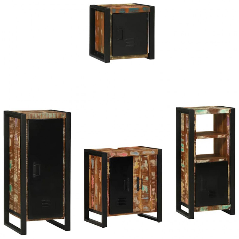 Zestaw mebli łazienkowych 4 pcs Lite Drewno Recyklingowe