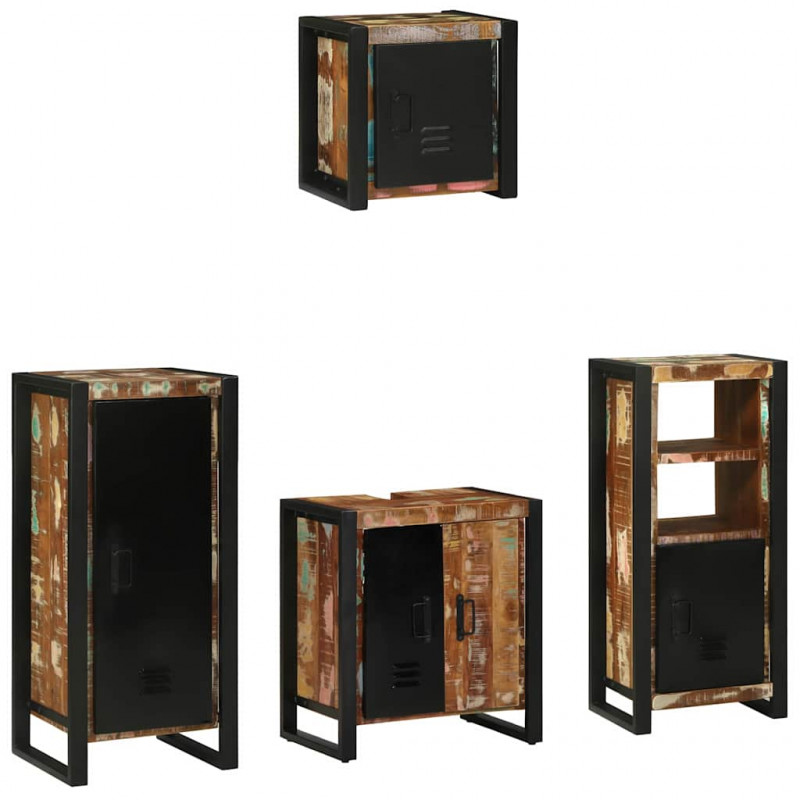 Zestaw mebli łazienkowych 4 pcs Lite Drewno Recyklingowe