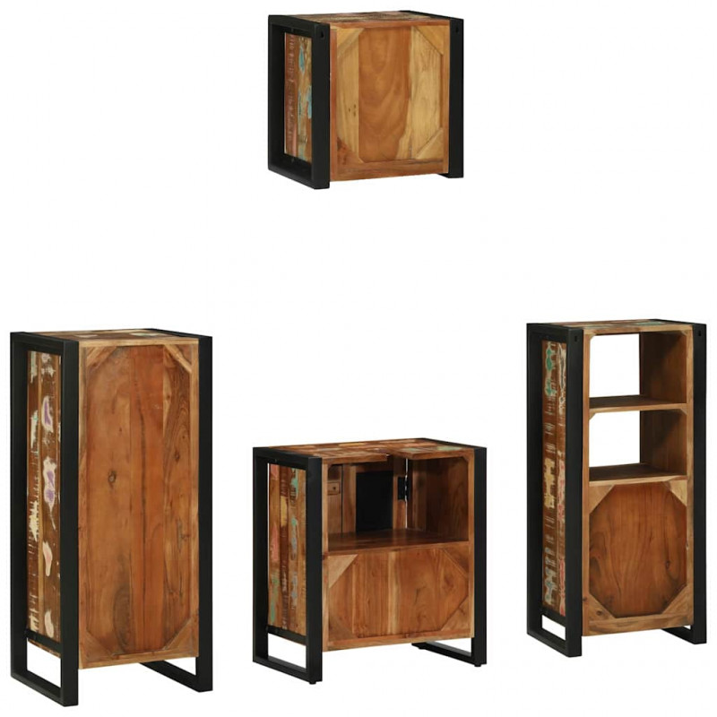 Zestaw mebli łazienkowych 4 pcs Lite Drewno Recyklingowe