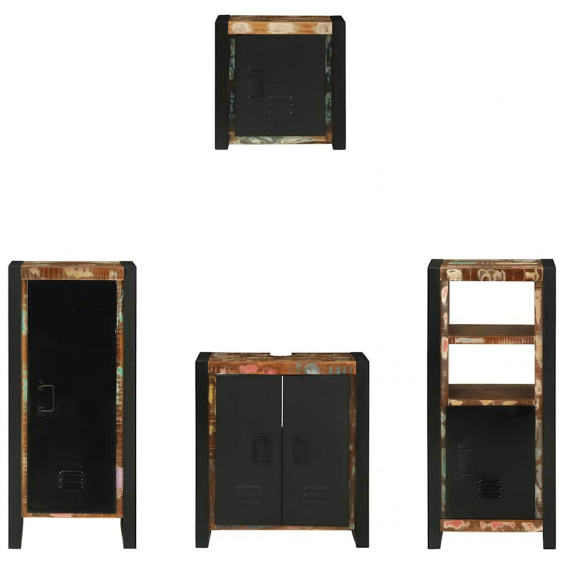 Zestaw mebli łazienkowych 4 pcs Lite Drewno Recyklingowe