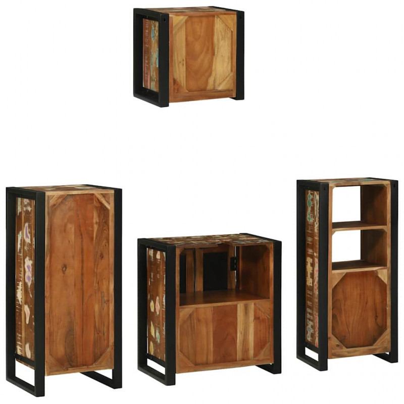 Zestaw mebli łazienkowych 4 pcs Lite Drewno Recyklingowe