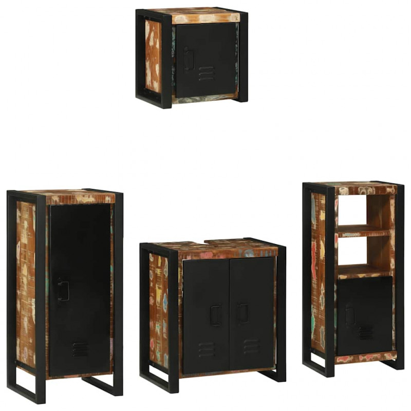 Zestaw mebli łazienkowych 4 pcs Lite Drewno Recyklingowe