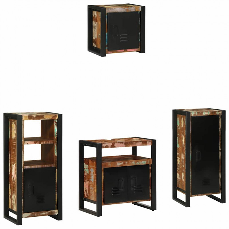 Zestaw mebli łazienkowych 4 pcs Lite Drewno Recyklingowe