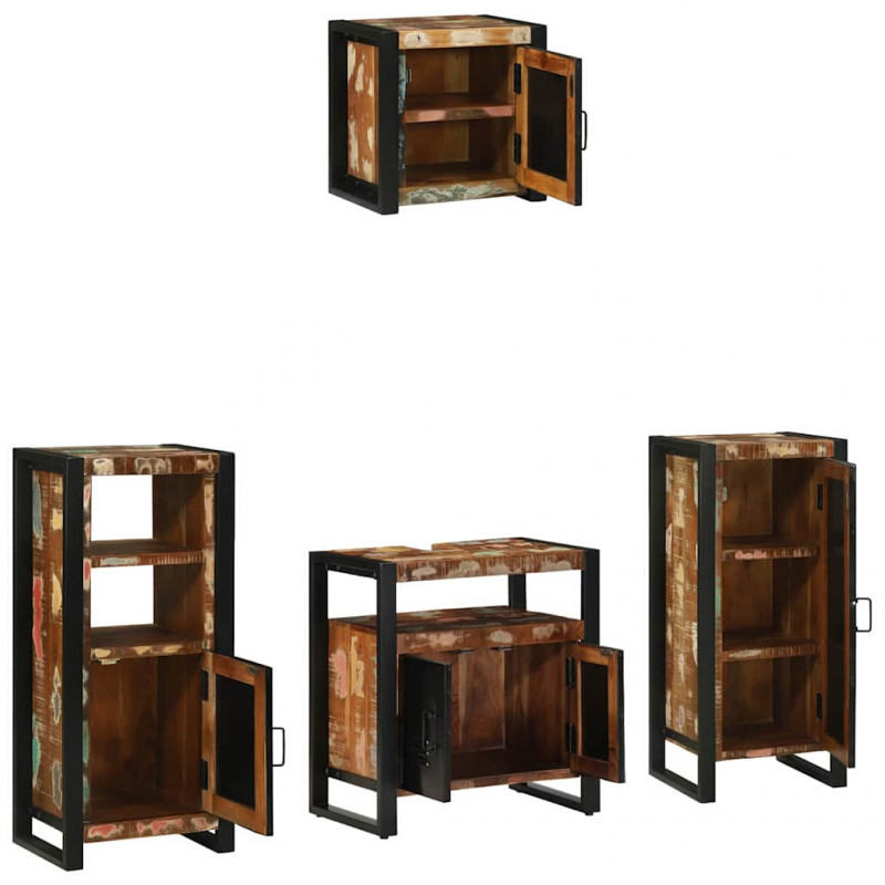 Zestaw mebli łazienkowych 4 pcs Lite Drewno Recyklingowe