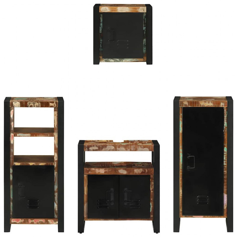 Zestaw mebli łazienkowych 4 pcs Lite Drewno Recyklingowe