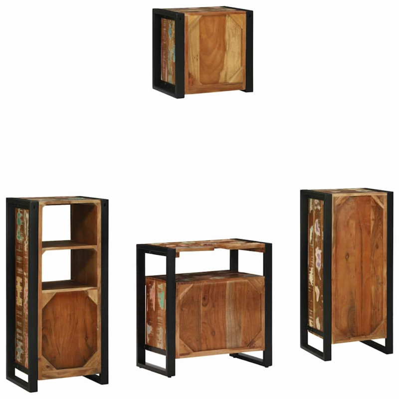 Zestaw mebli łazienkowych 4 pcs Lite Drewno Recyklingowe