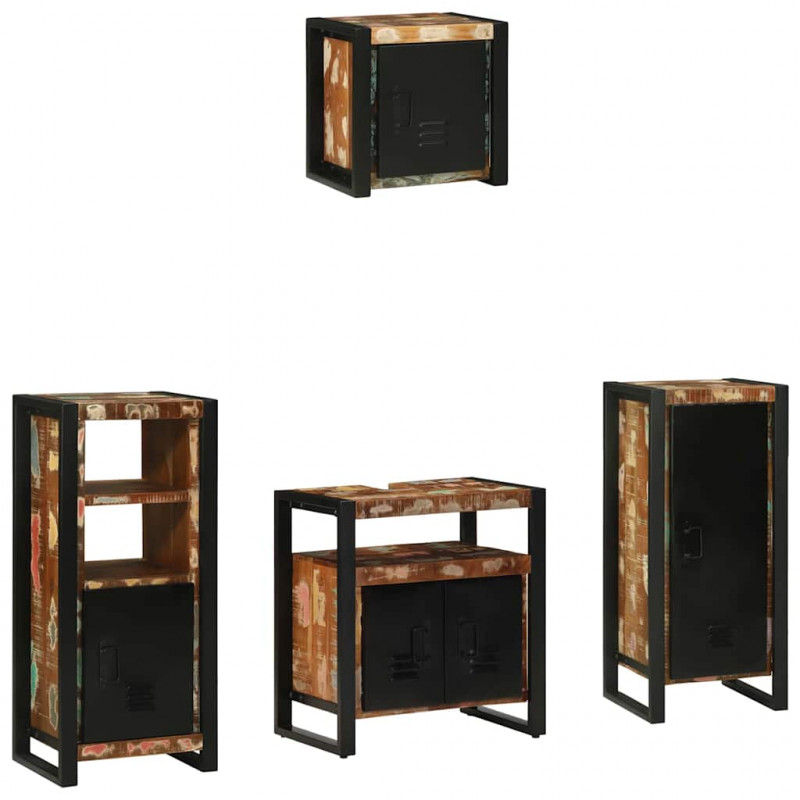 Zestaw mebli łazienkowych 4 pcs Lite Drewno Recyklingowe