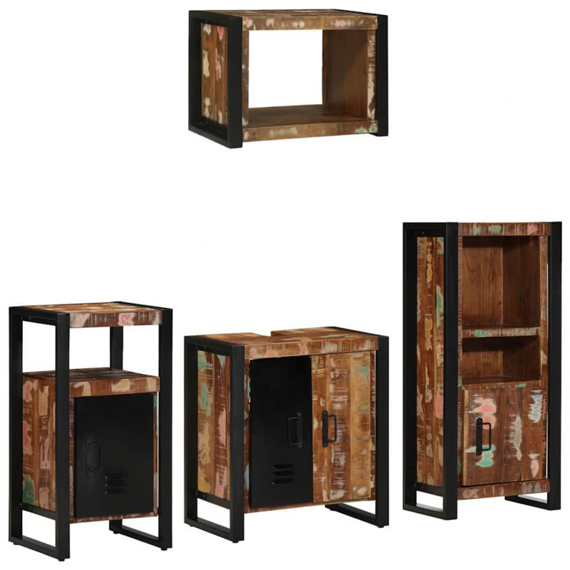 Zestaw mebli łazienkowych 4 pcs Lite Drewno Recyklingowe