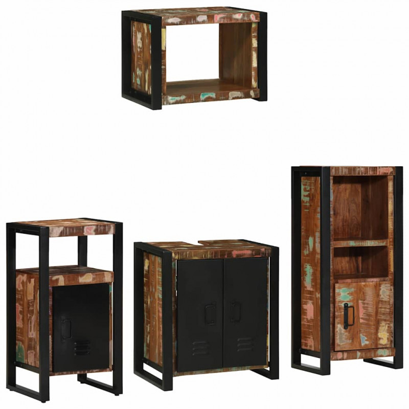Zestaw mebli łazienkowych 4 pcs Lite Drewno Recyklingowe