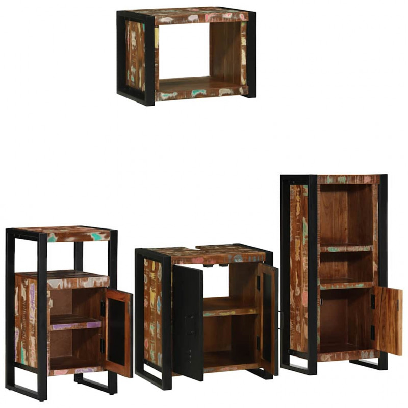 Zestaw mebli łazienkowych 4 pcs Lite Drewno Recyklingowe