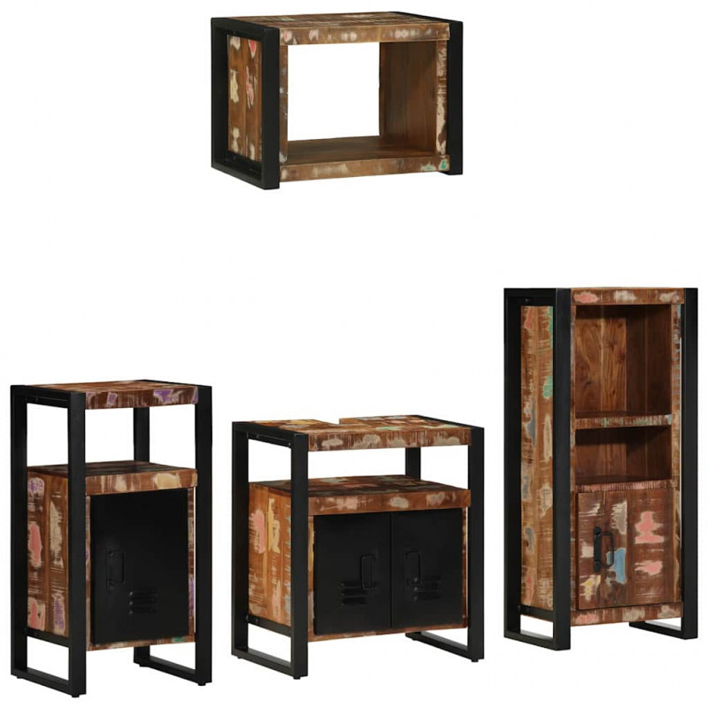 Zestaw mebli łazienkowych 4 pcs Lite Drewno Recyklingowe