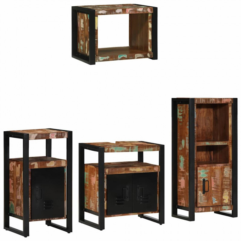 Zestaw mebli łazienkowych 4 pcs Lite Drewno Recyklingowe