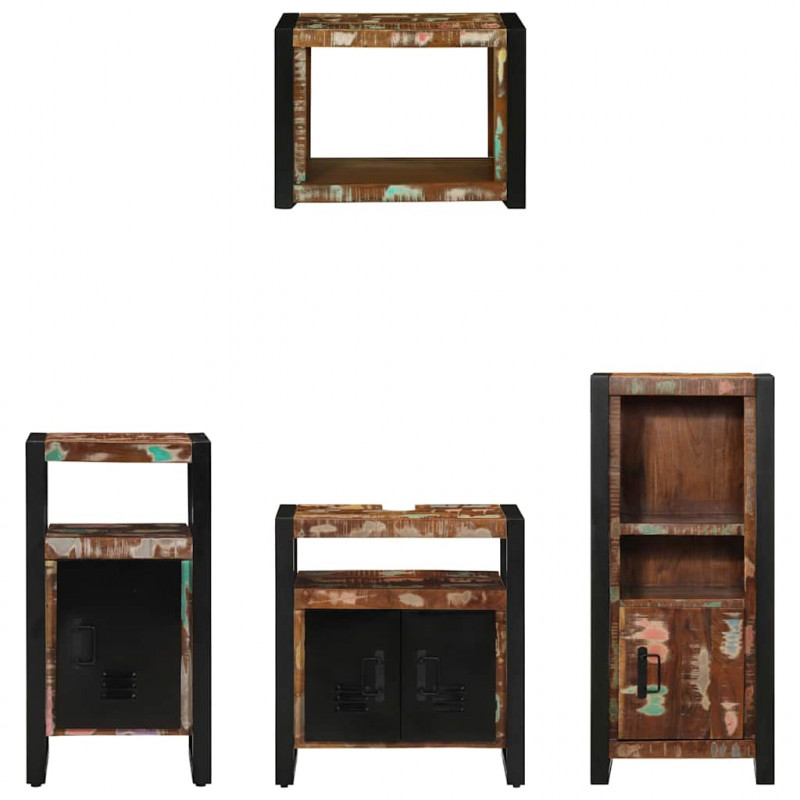 Zestaw mebli łazienkowych 4 pcs Lite Drewno Recyklingowe