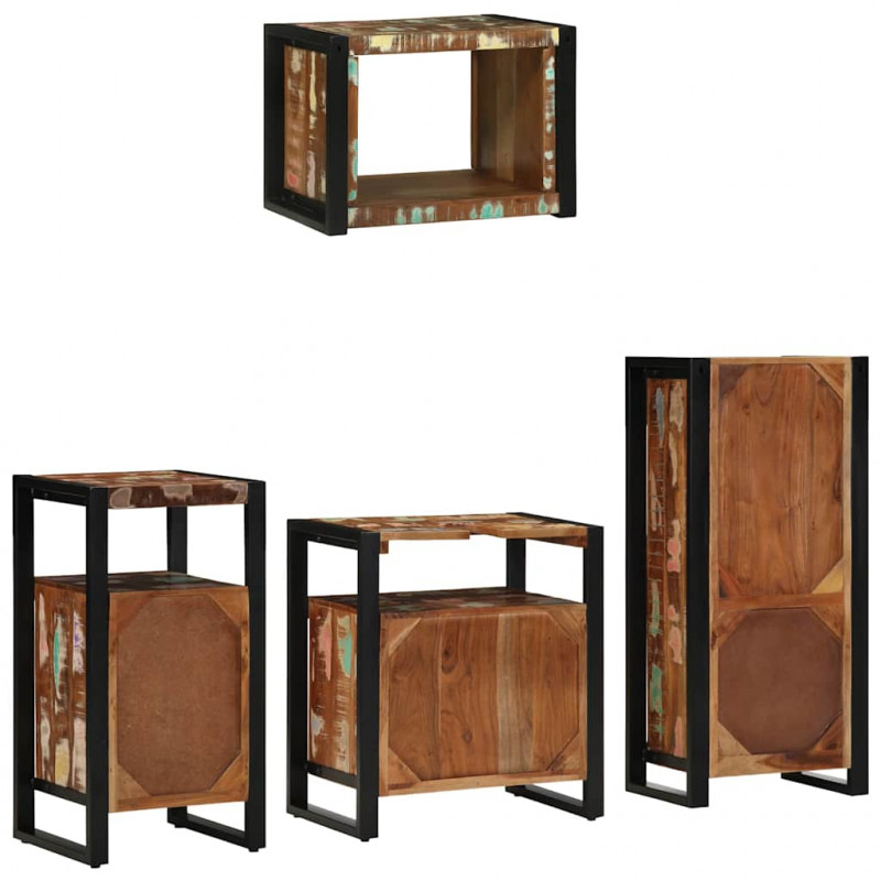 Zestaw mebli łazienkowych 4 pcs Lite Drewno Recyklingowe