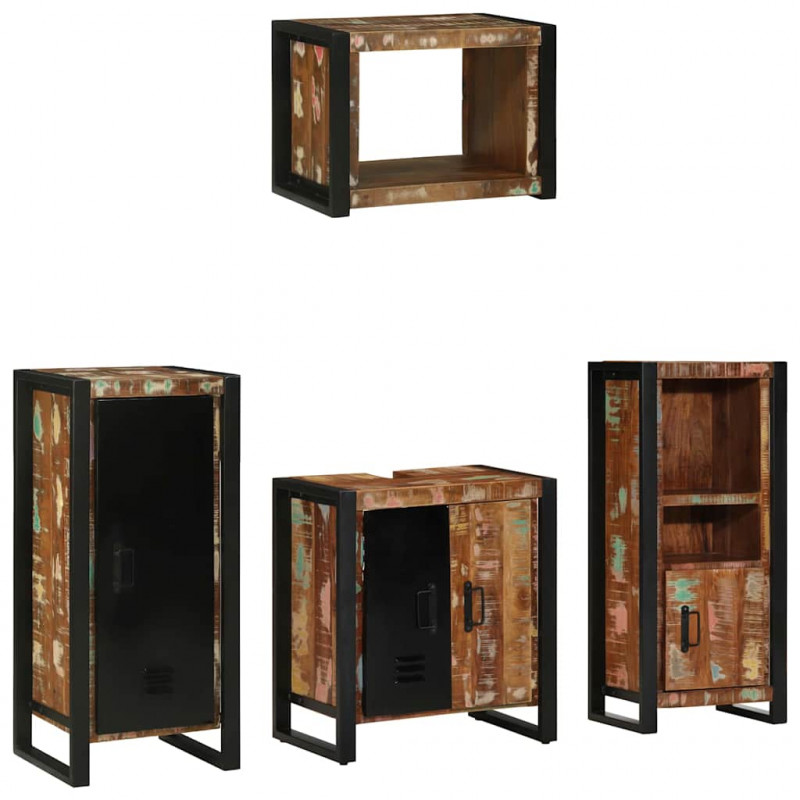 Zestaw mebli łazienkowych 4 pcs Lite Drewno Recyklingowe