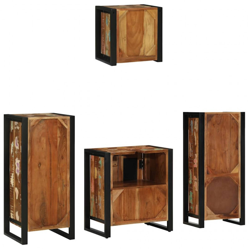 Zestaw mebli łazienkowych 4 pcs Lite Drewno Recyklingowe