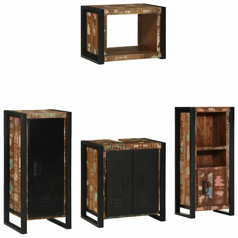 Zestaw mebli łazienkowych 4 pcs Lite Drewno Recyklingowe