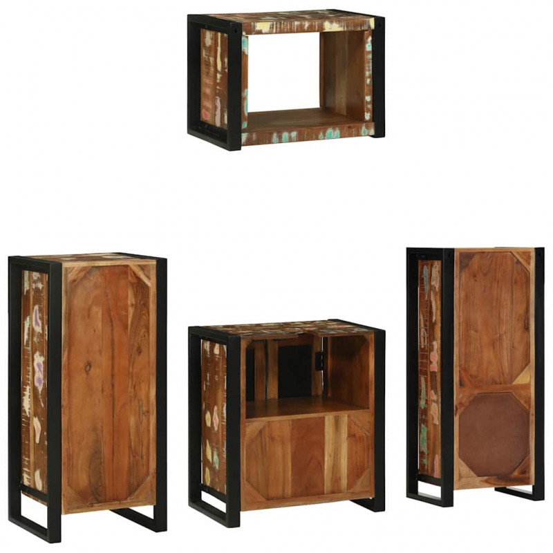 Zestaw mebli łazienkowych 4 pcs Lite Drewno Recyklingowe