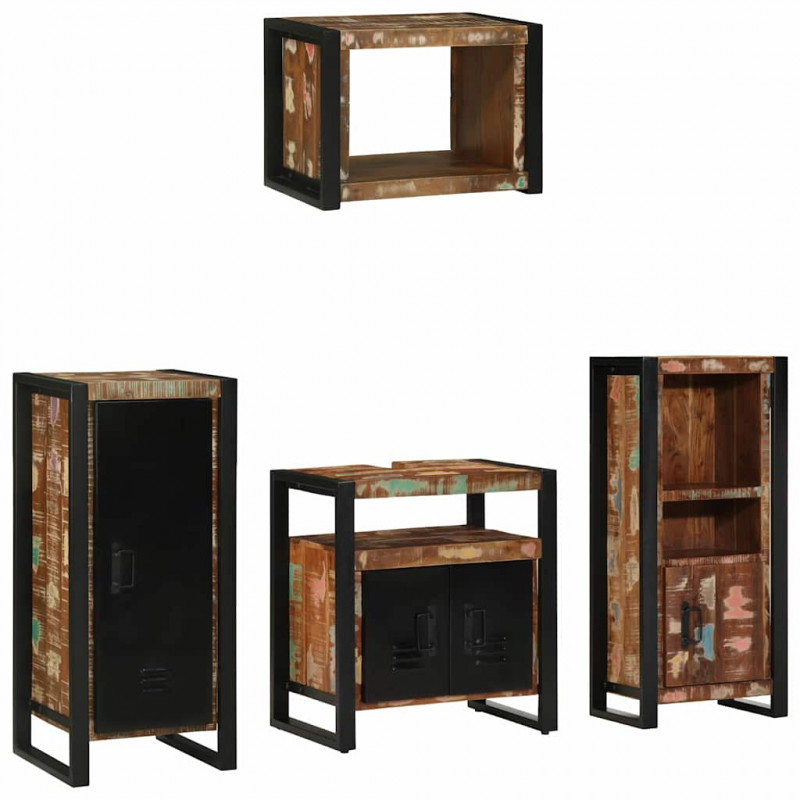 Zestaw mebli łazienkowych 4 pcs Lite Drewno Recyklingowe