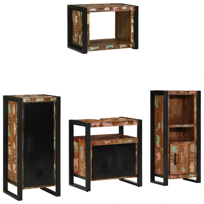 Zestaw mebli łazienkowych 4 pcs Lite Drewno Recyklingowe